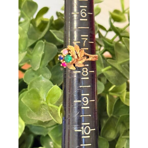 10K Gold 4-Gemstones Ring - Picture 12 of 12